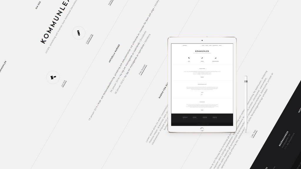 Hemsida åt juridikbyrån Kommunlex. Kravet var inga bilder.